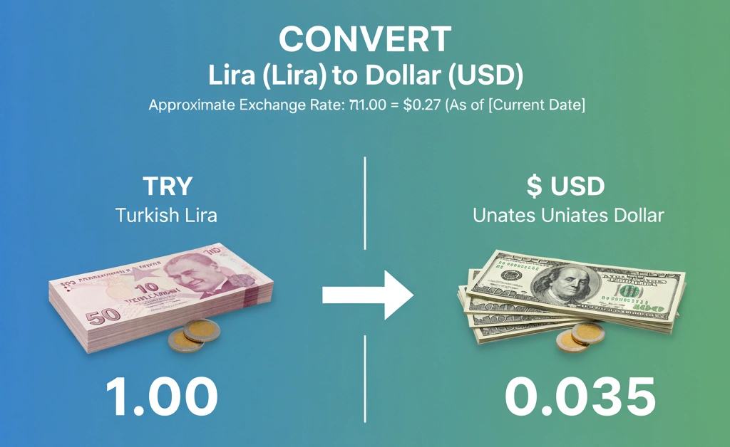 Lira to Dollar Currency Converter | Convert Turkish Lira (TRY) to USD – Toolixr